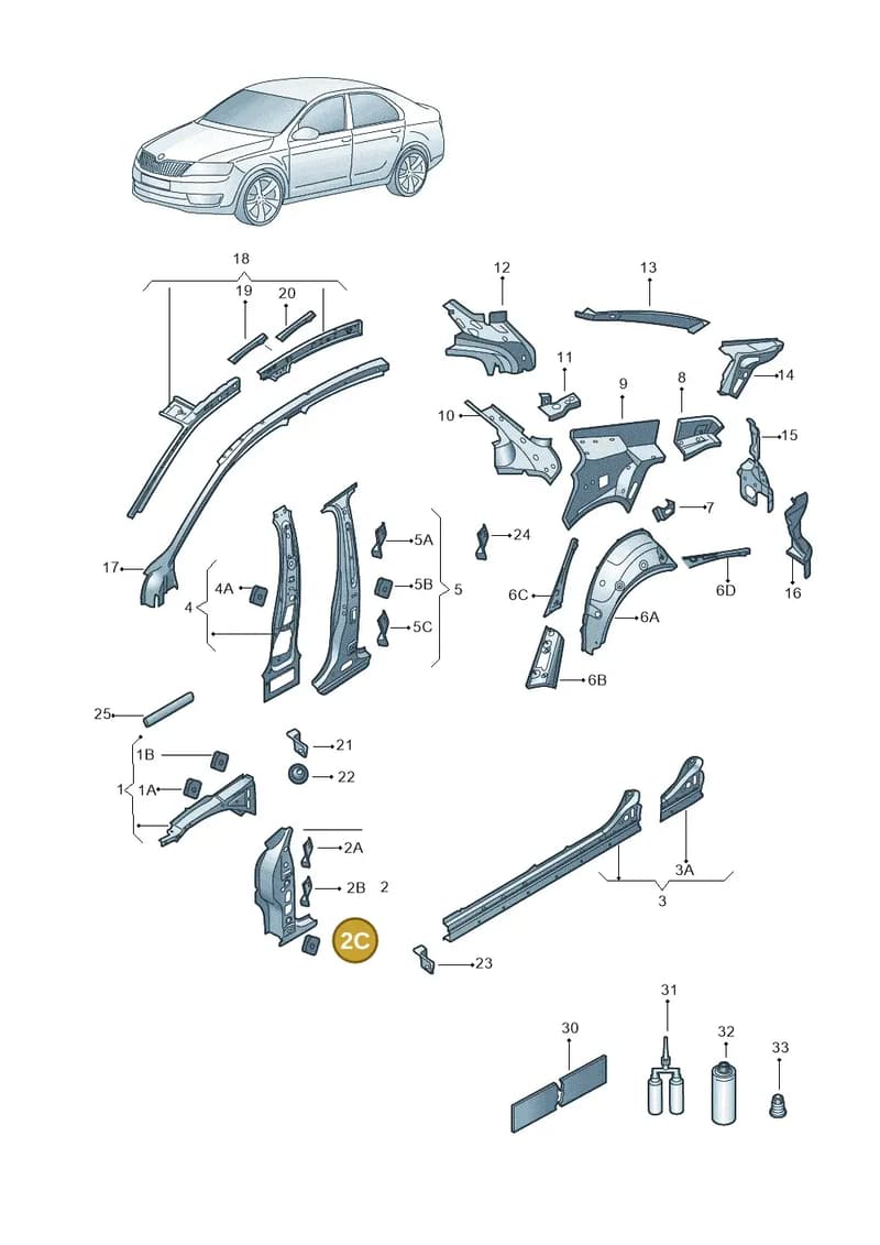 5E3802110 — Skoda Octavia (2019-2022) diagram 585809010, position 2C