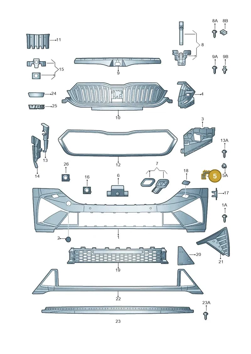 5E3807041 — Skoda Octavia (2019-2022) diagram 585807040, position 5