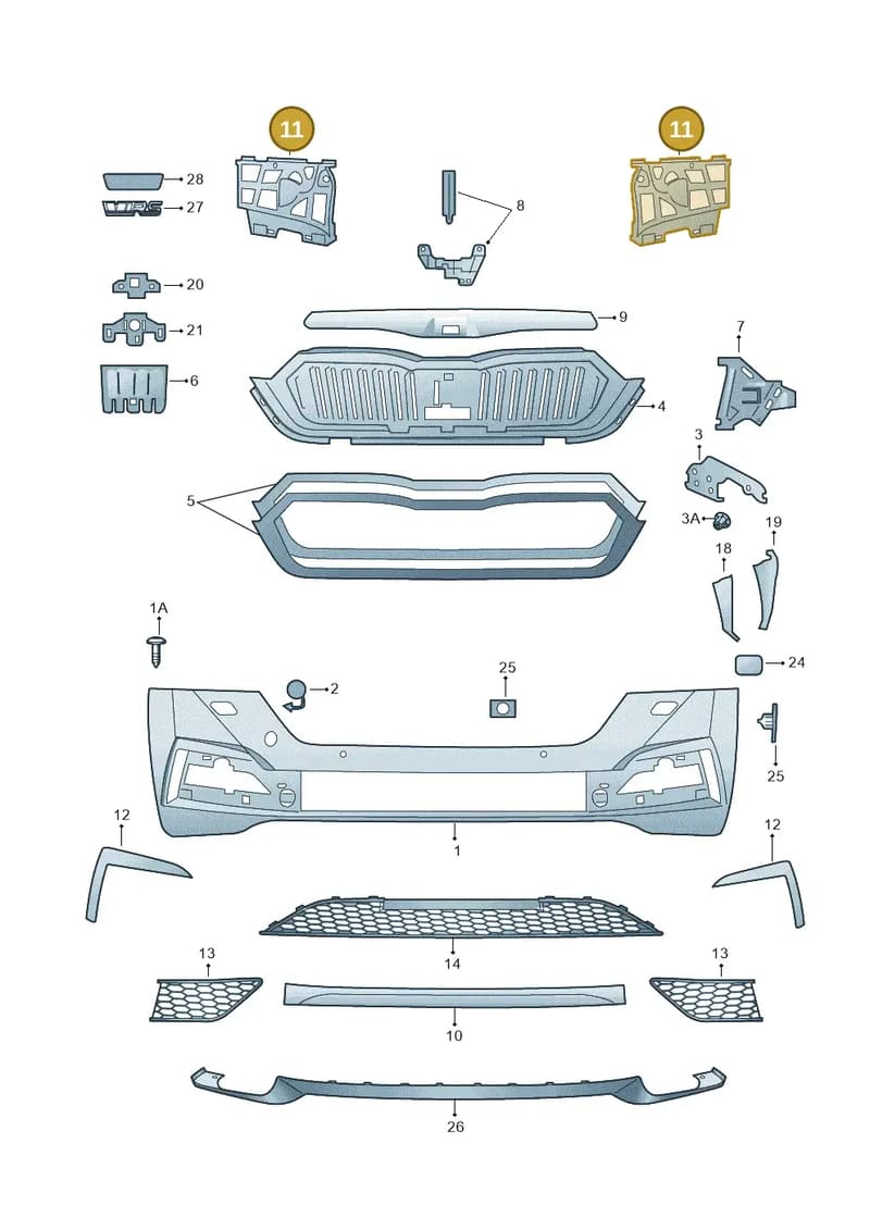 5E3807055A — Skoda Octavia (2019-2022) diagram 585807010, position 11