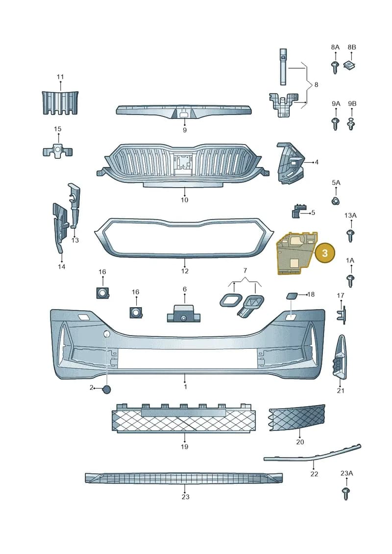 5E3807055B — Skoda Octavia (2019-2022) diagram 585807030, position 3