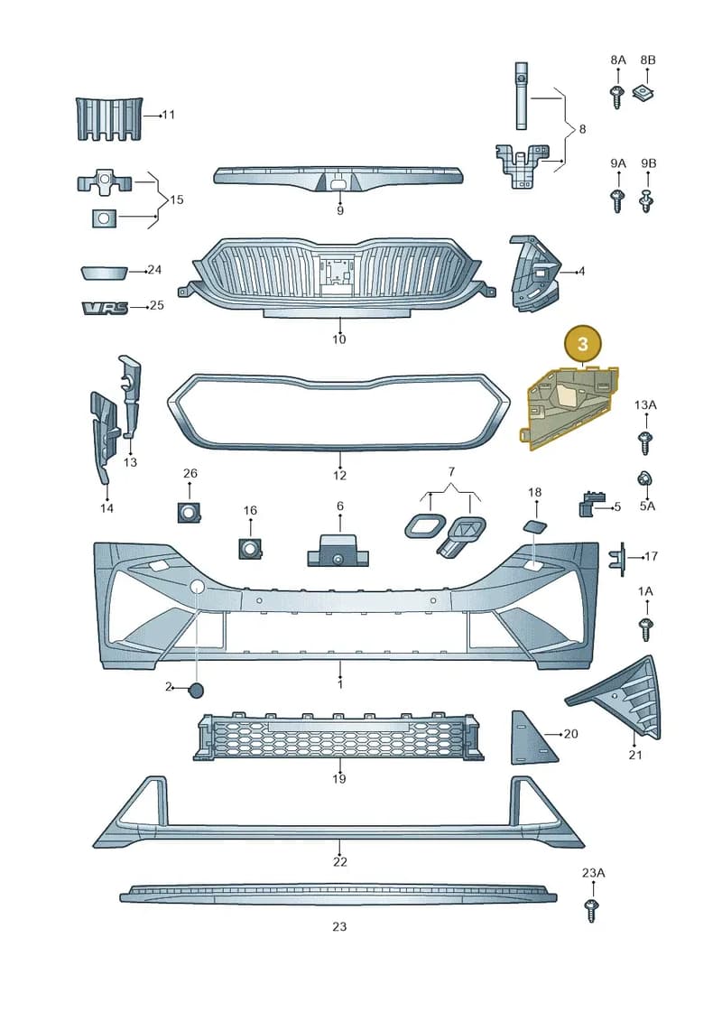 5E3807055C — Skoda Octavia (2019-2022) diagram 585807040, position 3