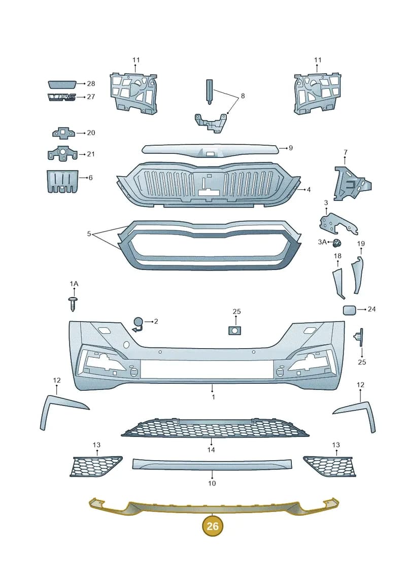 5E3807061AF9R — Skoda Octavia (2019-2022) diagram 585807010, position 26