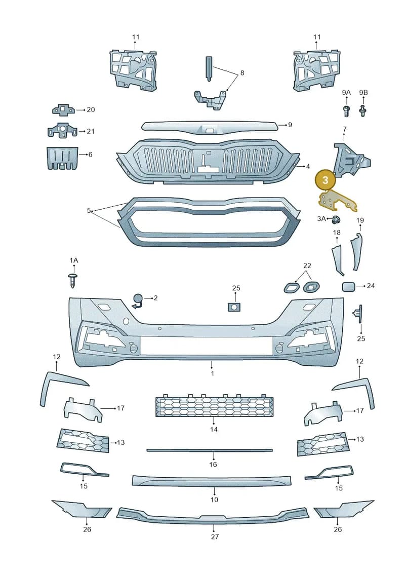 5E3807183 — Skoda Octavia (2019-2022) diagram 585807000, position 3