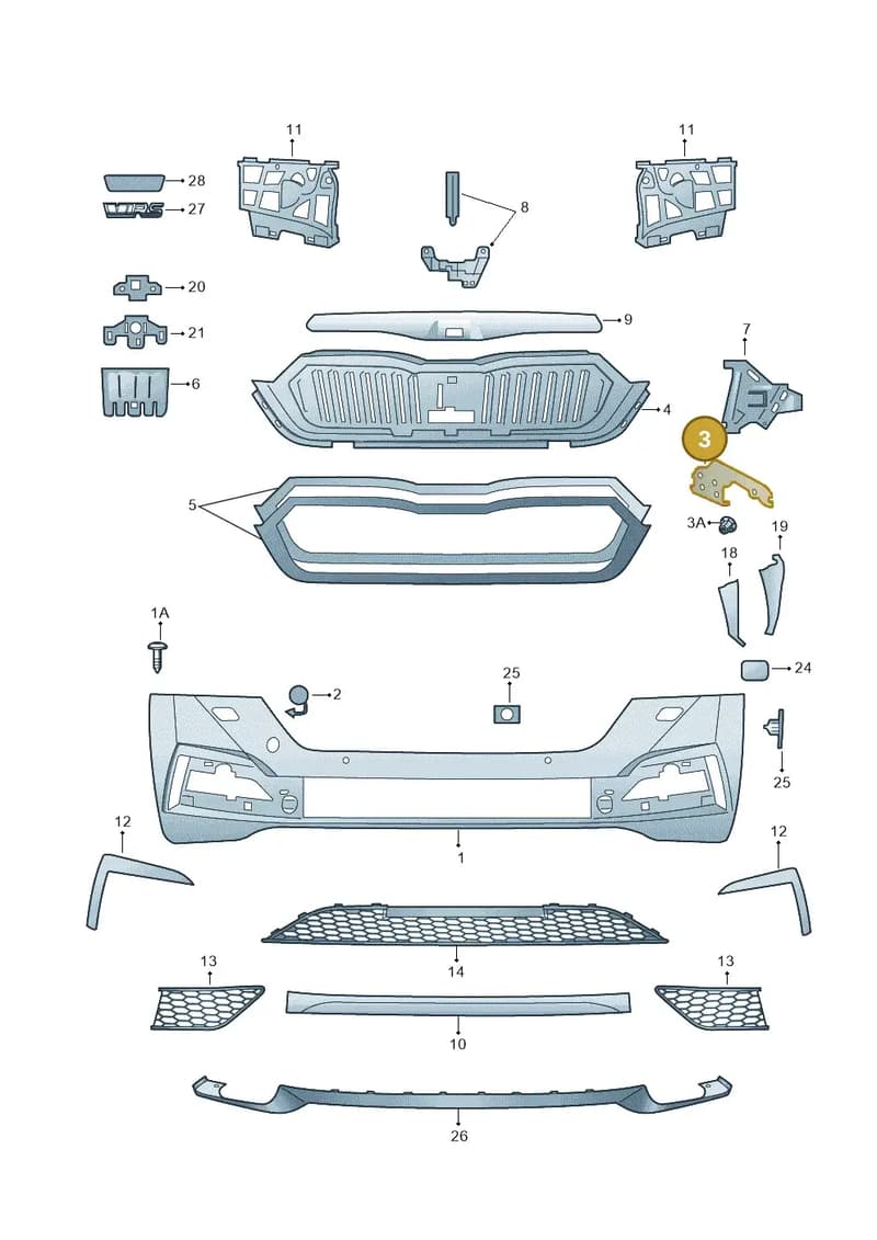5E3807184 — Skoda Octavia (2019-2022) diagram 585807010, position 3
