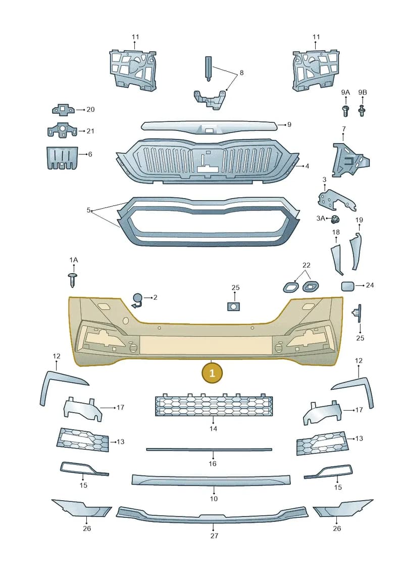 5E3807221A — Skoda Octavia (2019-2022) diagram 585807000, position 1
