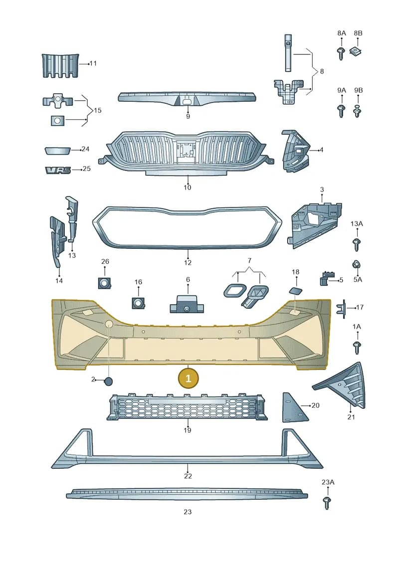 5E3807221S — Skoda Octavia (2019-2022) diagram 585807040, position 1
