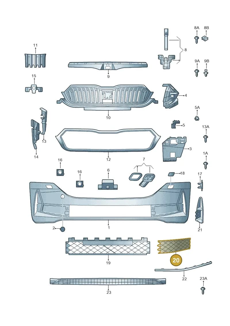 5E3807368A9B9 — Skoda Octavia (2019-2022) diagram 585807030, position 20