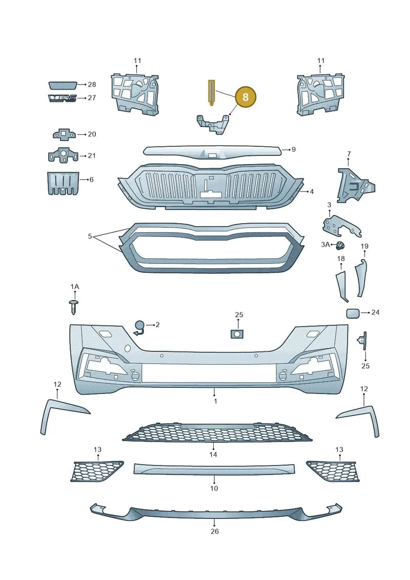 5E3807381 — Skoda Octavia (2019-2022) diagram 585807010, position 8