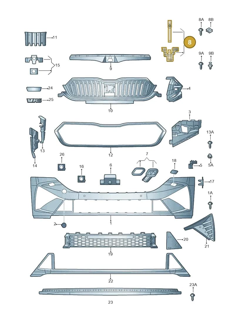 5E3807381A — Skoda Octavia (2019-2022) diagram 585807040, position 8