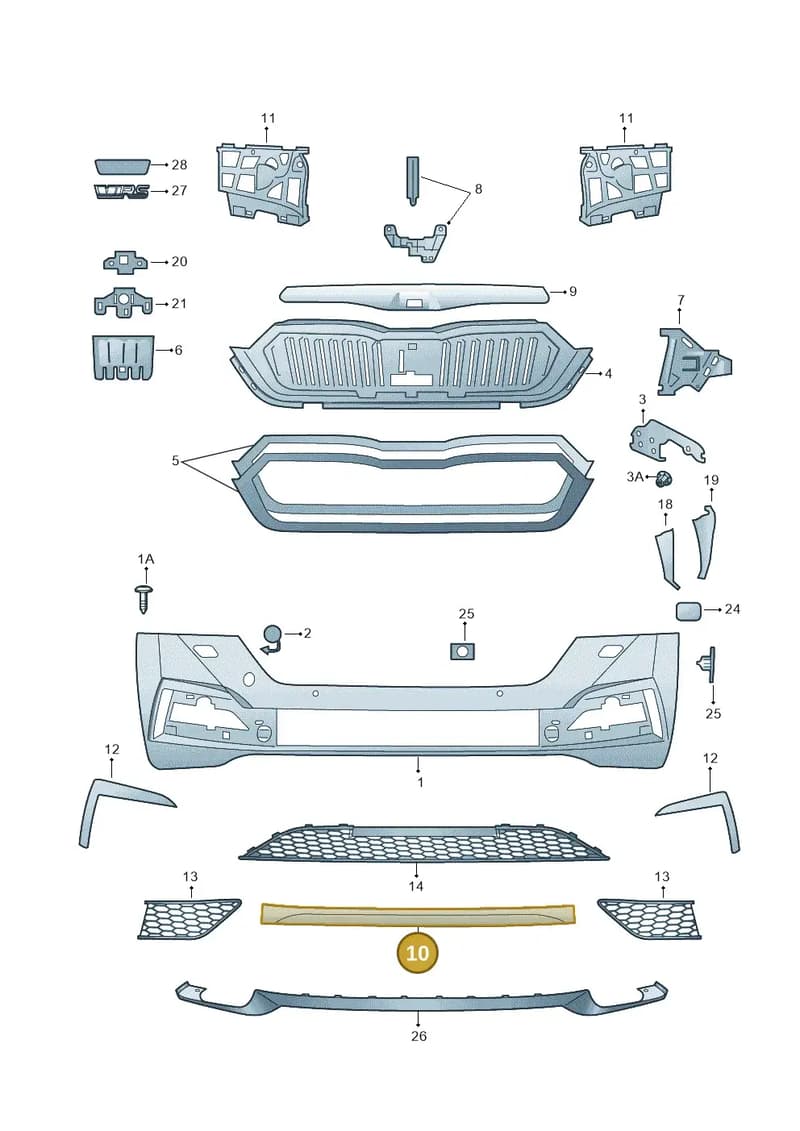 5E3807611A9B9 — Skoda Octavia (2019-2022) diagram 585807010, position 10