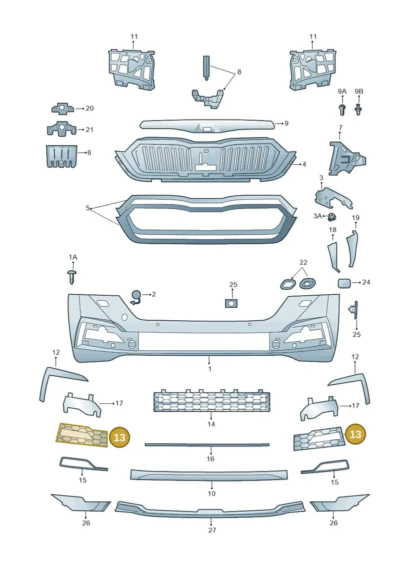 5E3807682B9B9 — Skoda Octavia (2019-2022) diagram 585807000, position 13