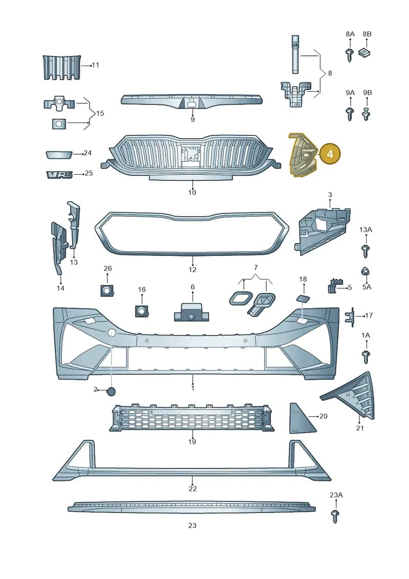5E3807723A — Skoda Octavia (2019-2022) diagram 585807040, position 4
