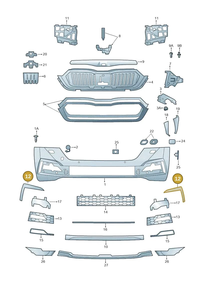 5E3807833C9B9 — Skoda Octavia (2019-2022) diagram 585807000, position 12