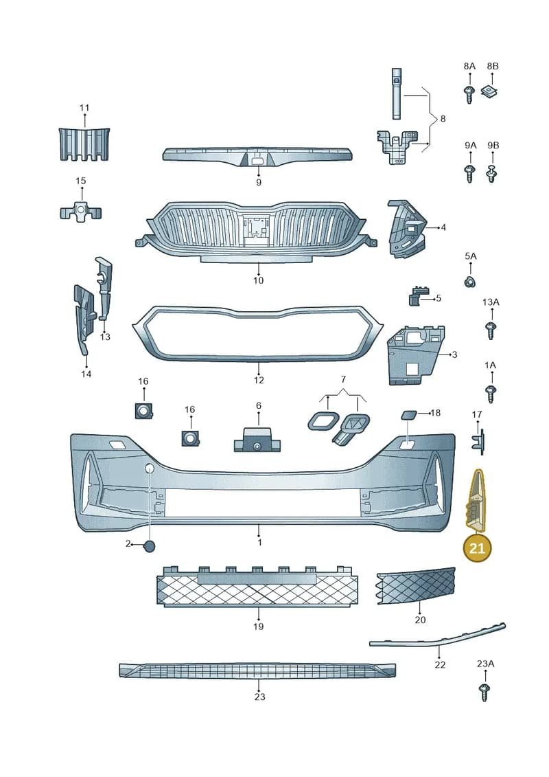 5E3807833D9B9 — Skoda Octavia (2019-2022) diagram 585807030, position 21