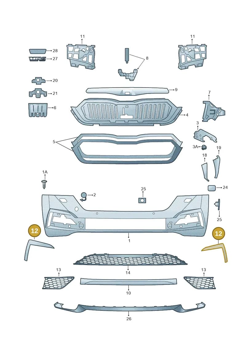 5E3807834BF9R — Skoda Octavia (2019-2022) diagram 585807010, position 12