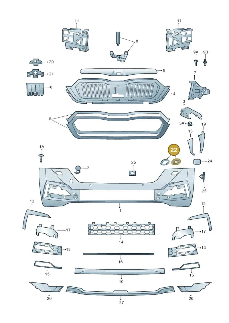 5E3807923 — Skoda Octavia (2019-2022) diagram 585807000, position 22