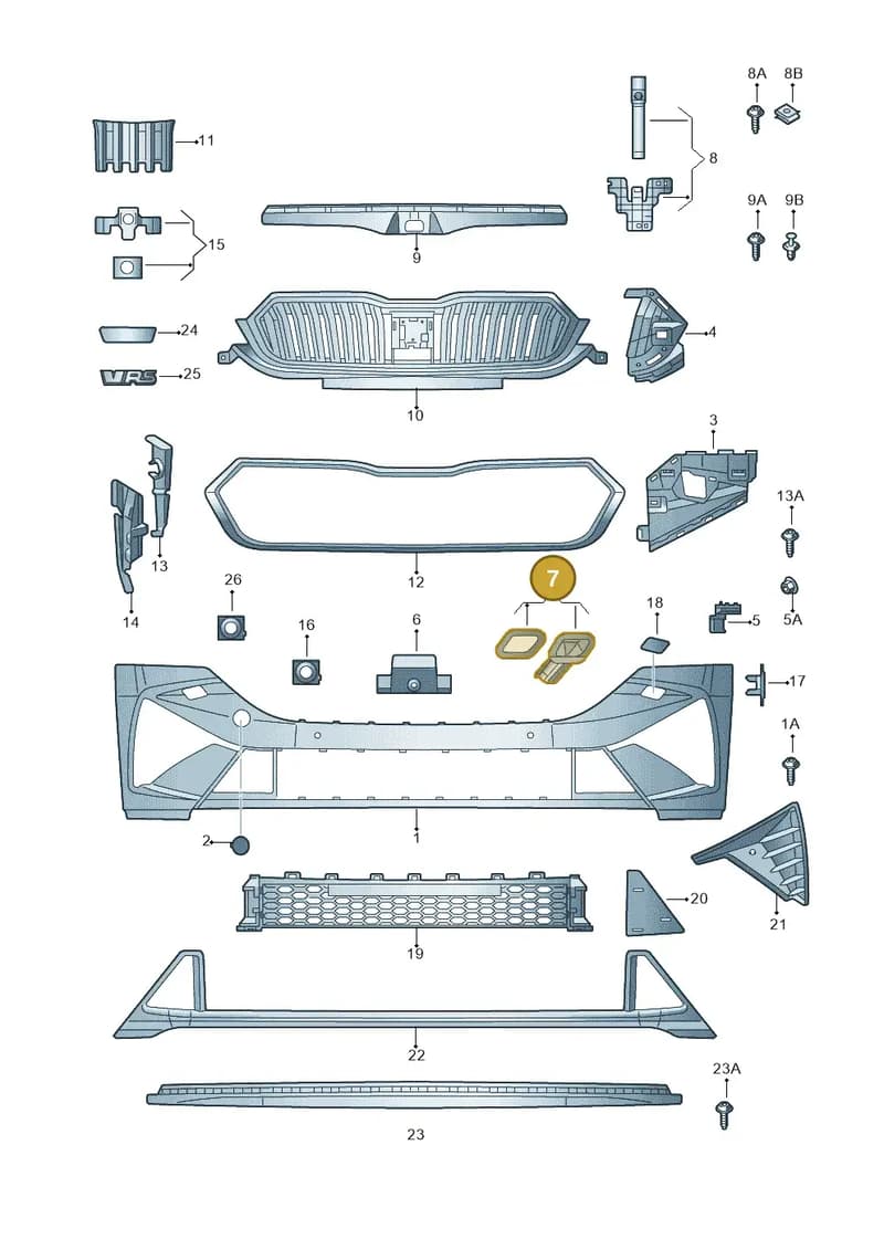 5E3807924B — Skoda Octavia (2019-2022) diagram 585807040, position 7