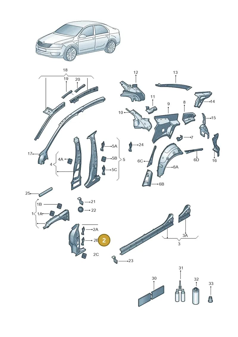 5E3809204 — Skoda Octavia (2019-2022) diagram 585809010, position 2
