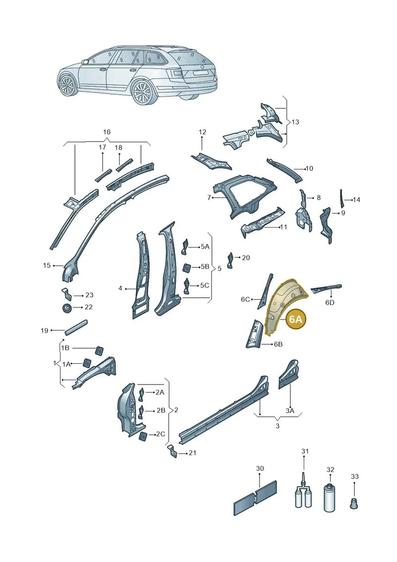 5E3809412 — Skoda Octavia (2019-2022) diagram 585809000, position 6A