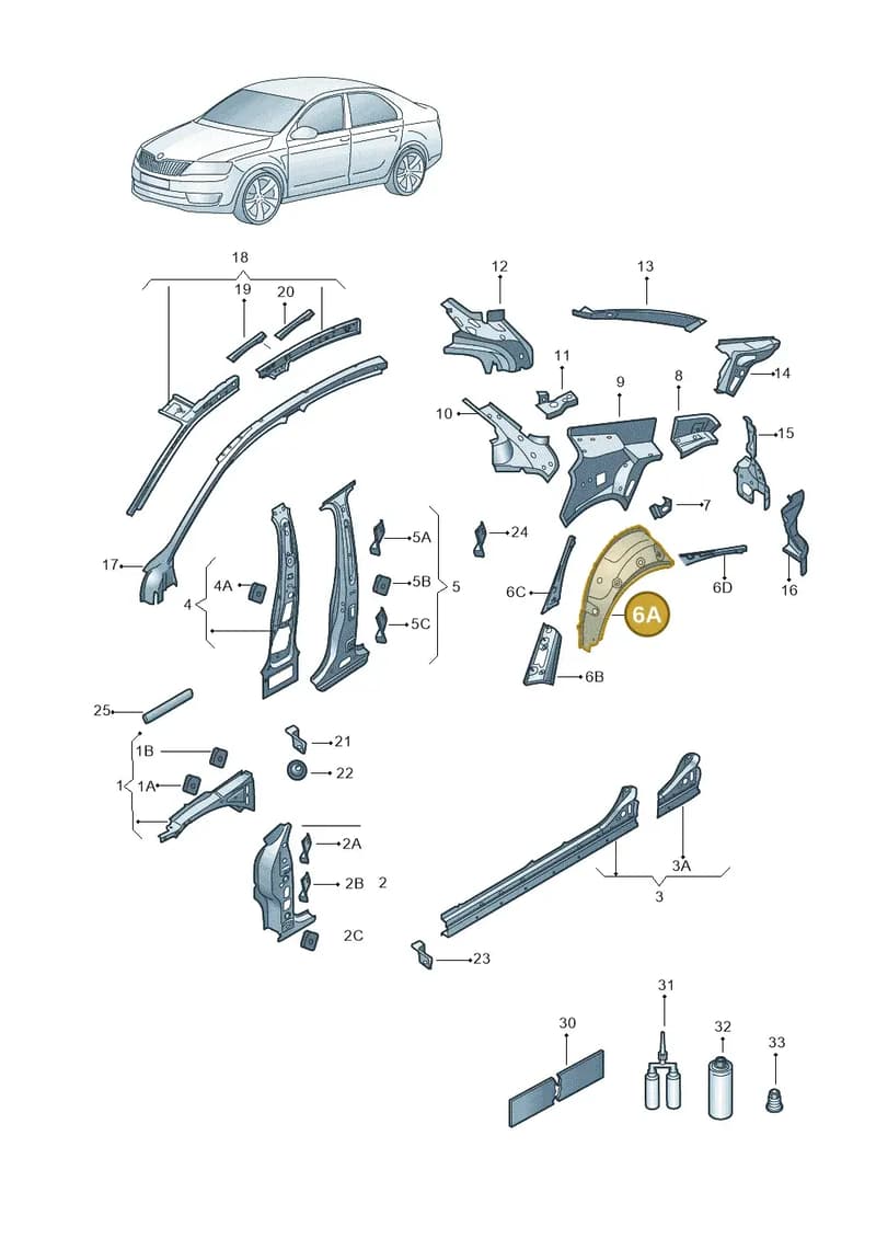5E3809412 — Skoda Octavia (2019-2022) diagram 585809010, position 6A
