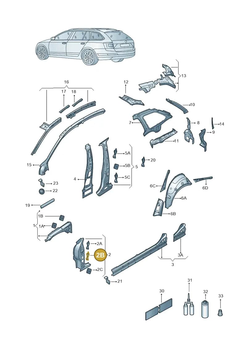 5E3809621 — Skoda Octavia (2019-2022) diagram 585809000, position 2B