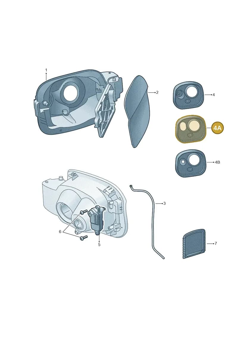 5E3809933A — Skoda Octavia (2019-2022) diagram 585809070, position 4A