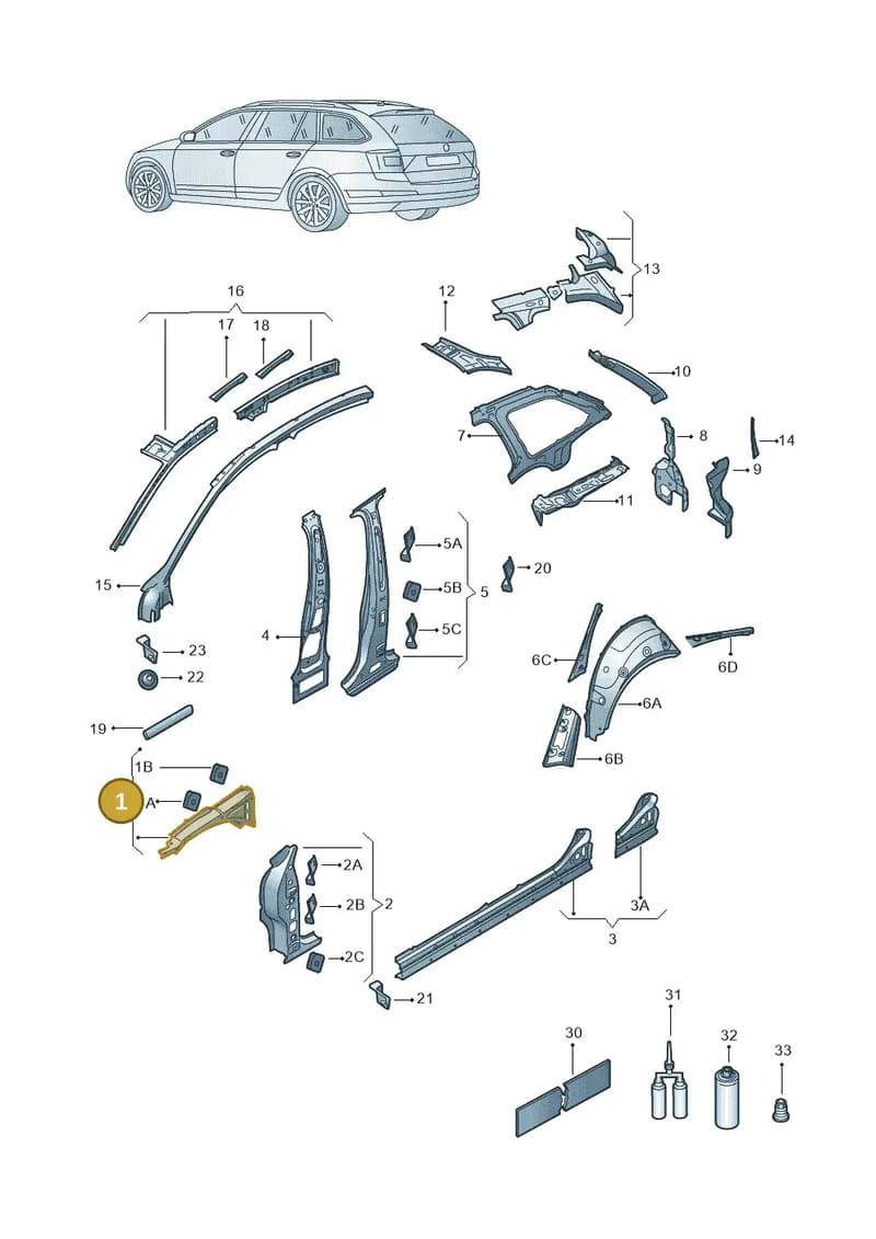 5E3810125A — Skoda Octavia (2019-2022) diagram 585809000, position 1