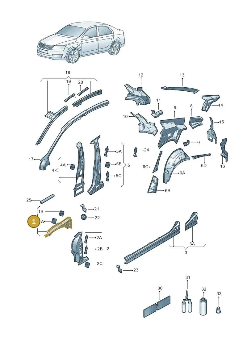 5E3810126A — Skoda Octavia (2019-2022) diagram 585809010, position 1