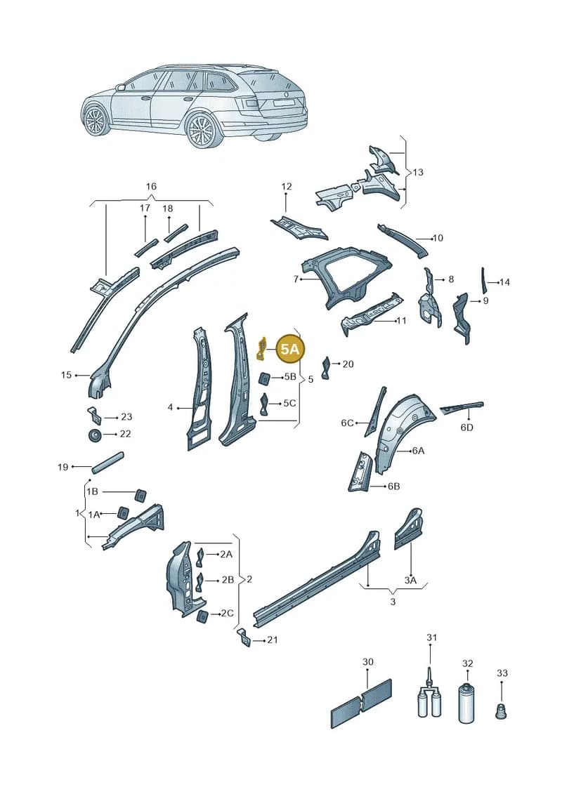 5E3810274 — Skoda Octavia (2019-2022) diagram 585809000, position 5A