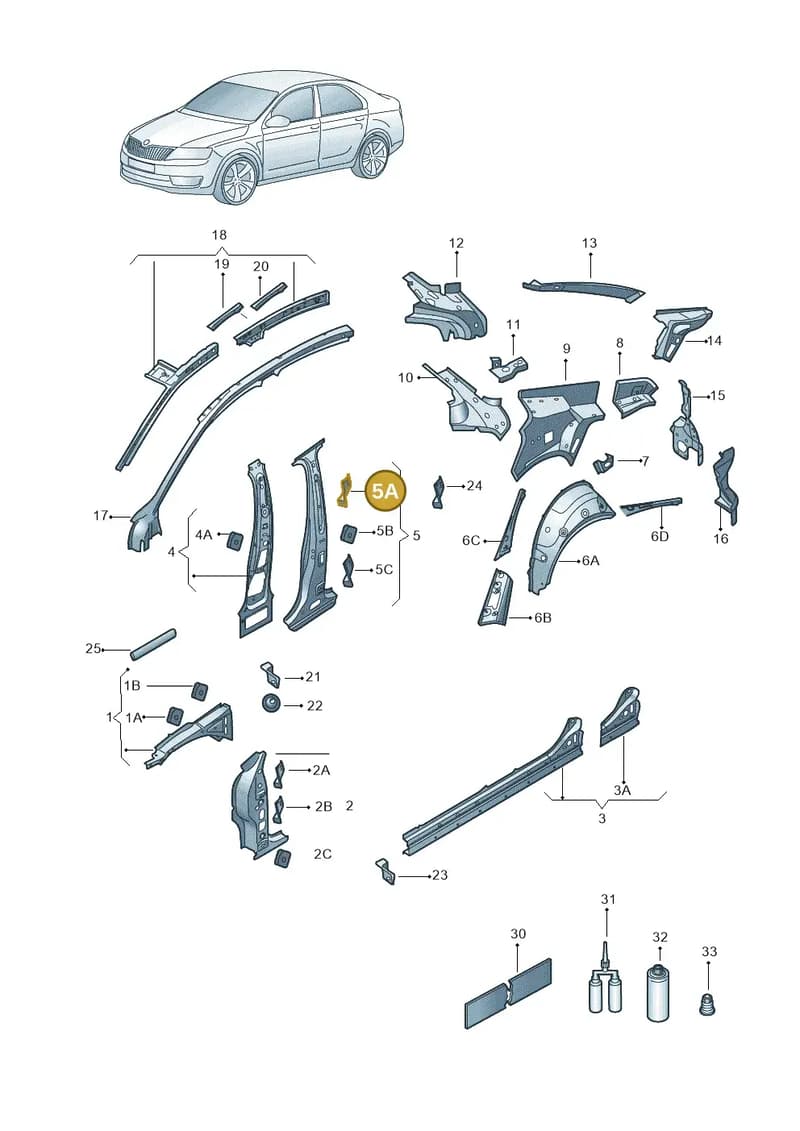 5E3810274 — Skoda Octavia (2019-2022) diagram 585809010, position 5A