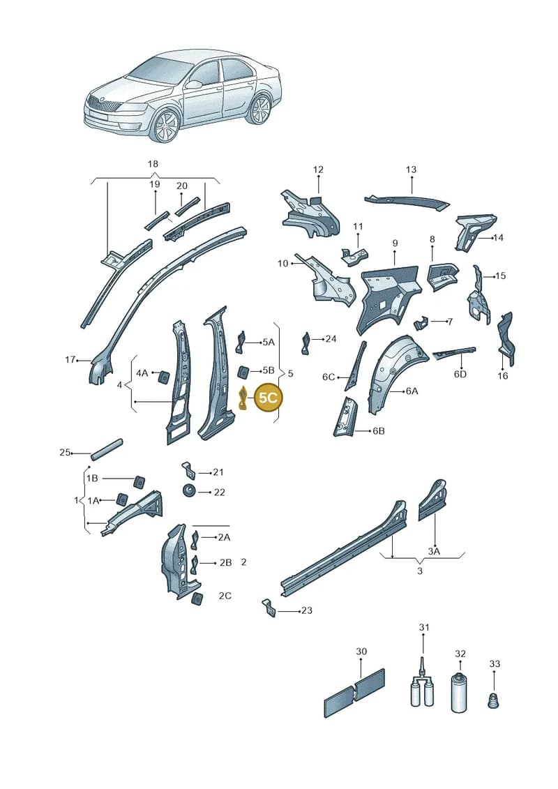 5E3810278 — Skoda Octavia (2019-2022) diagram 585809010, position 5C