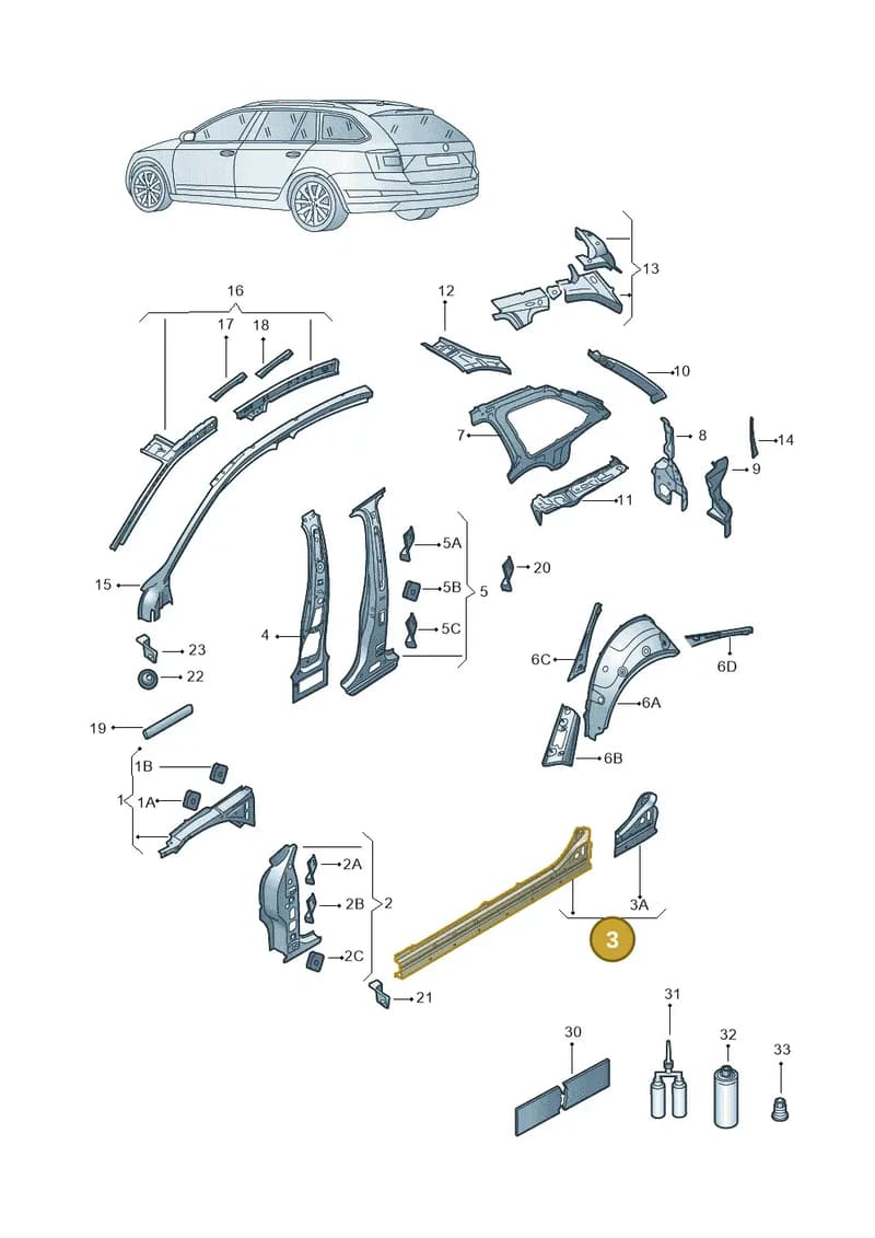 5E3810437 — Skoda Octavia (2019-2022) diagram 585809000, position 3