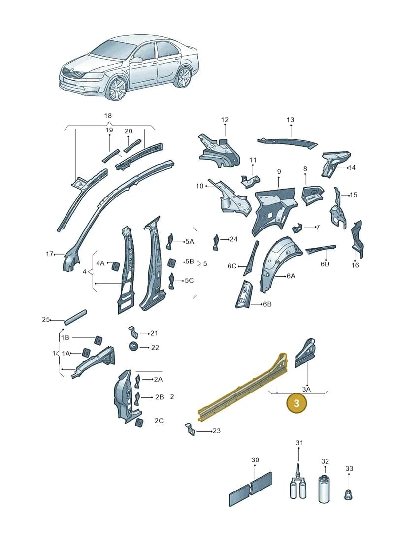 5E3810437 — Skoda Octavia (2019-2022) diagram 585809010, position 3