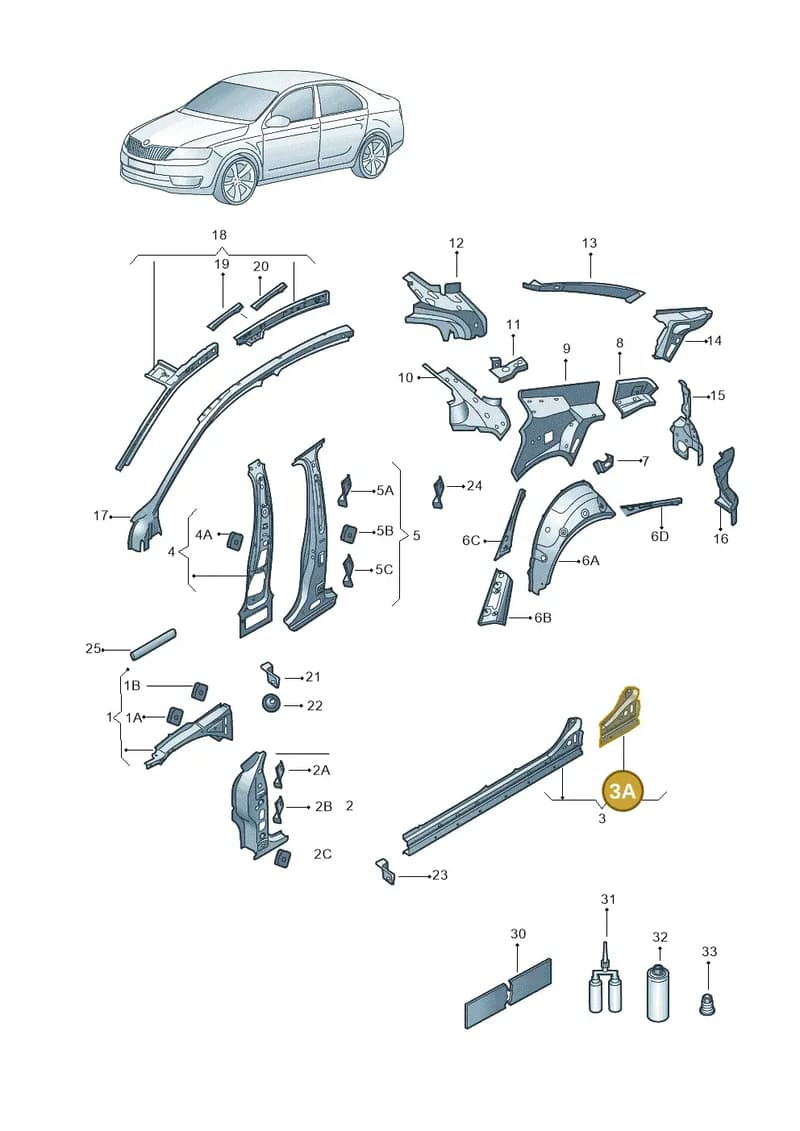 5E3810499 — Skoda Octavia (2019-2022) diagram 585809010, position 3A