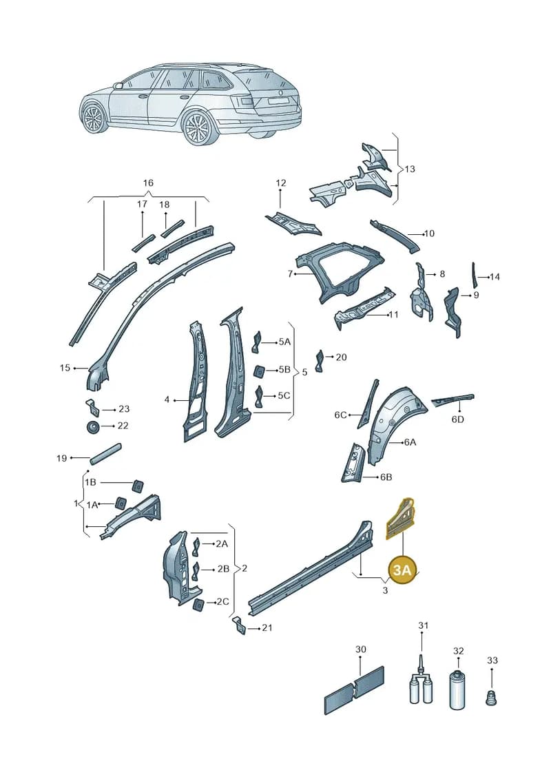 5E3810500 — Skoda Octavia (2019-2022) diagram 585809000, position 3A