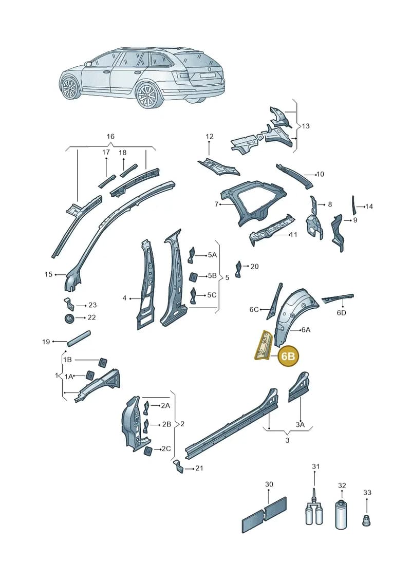 5E3810734A — Skoda Octavia (2019-2022) diagram 585809000, position 6B