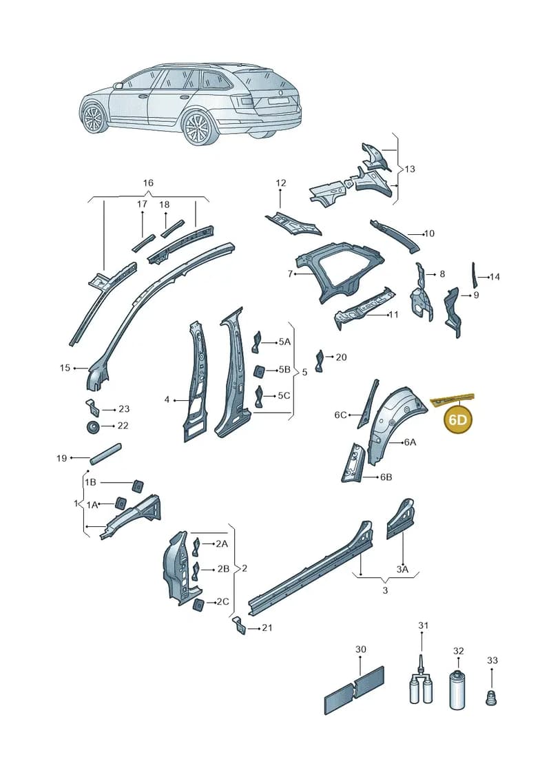 5E3813228 — Skoda Octavia (2019-2022) diagram 585809000, position 6D