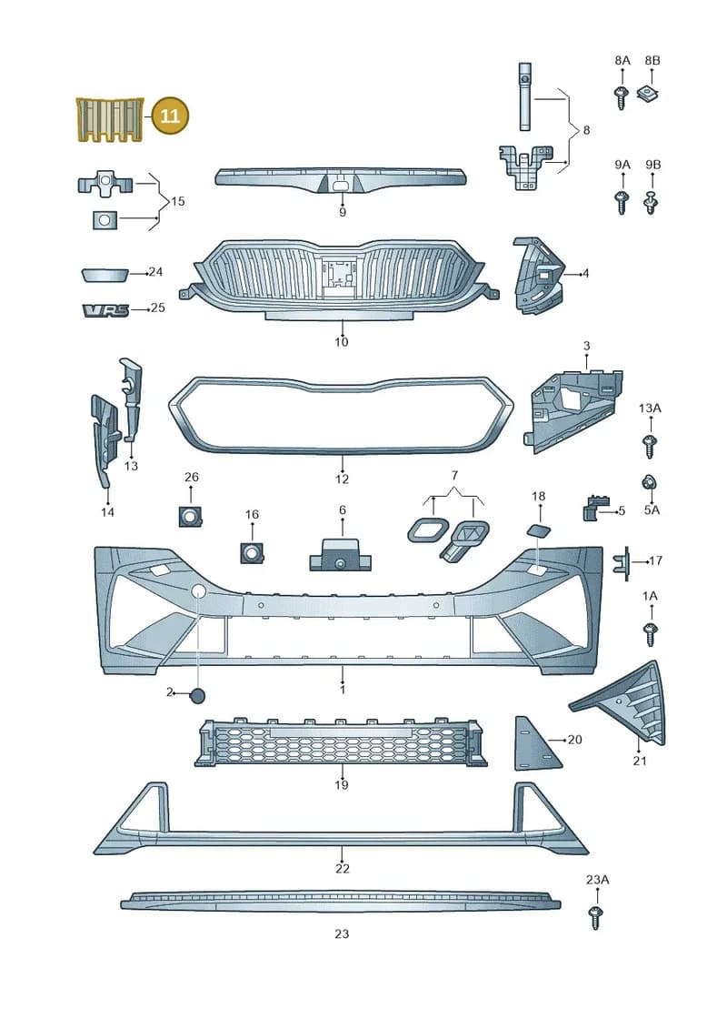 5E3853655BZD4 — Skoda Octavia (2019-2022) diagram 585807040, position 11