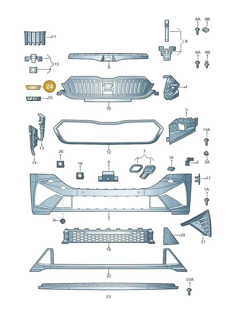 5E3853736BZD4 — Skoda Octavia (2019-2022) diagram 585807040, position 24