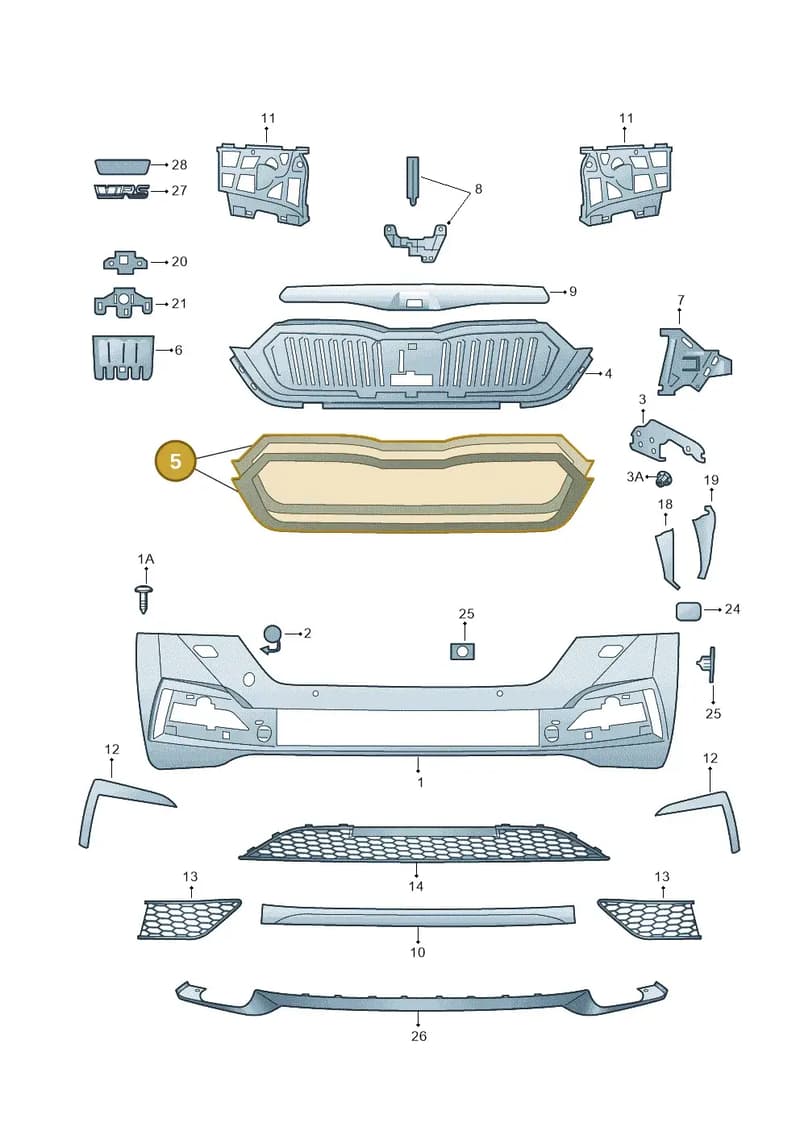5E3853761AF9R — Skoda Octavia (2019-2022) diagram 585807010, position 5