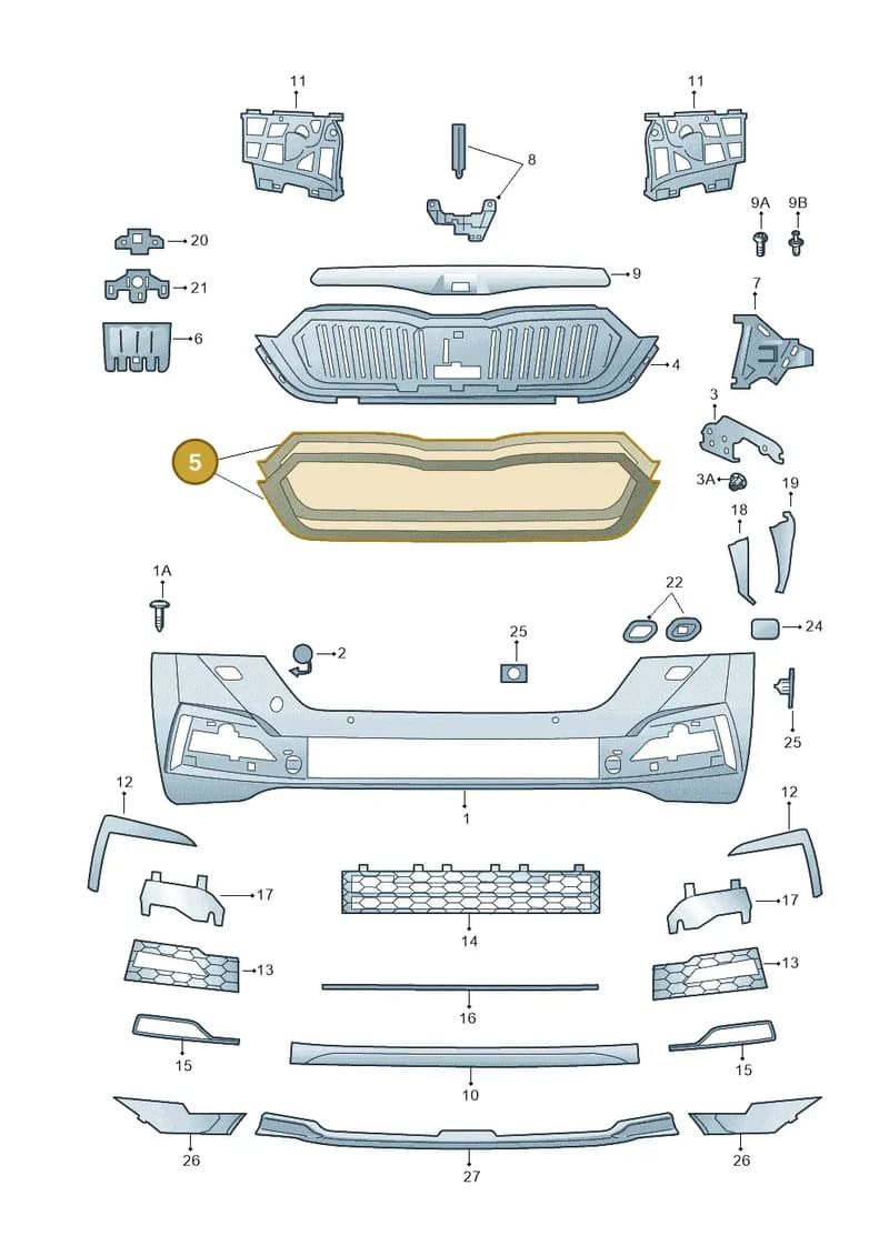 5E3853761AF9R — Skoda Octavia (2019-2022) diagram 585807000, position 5
