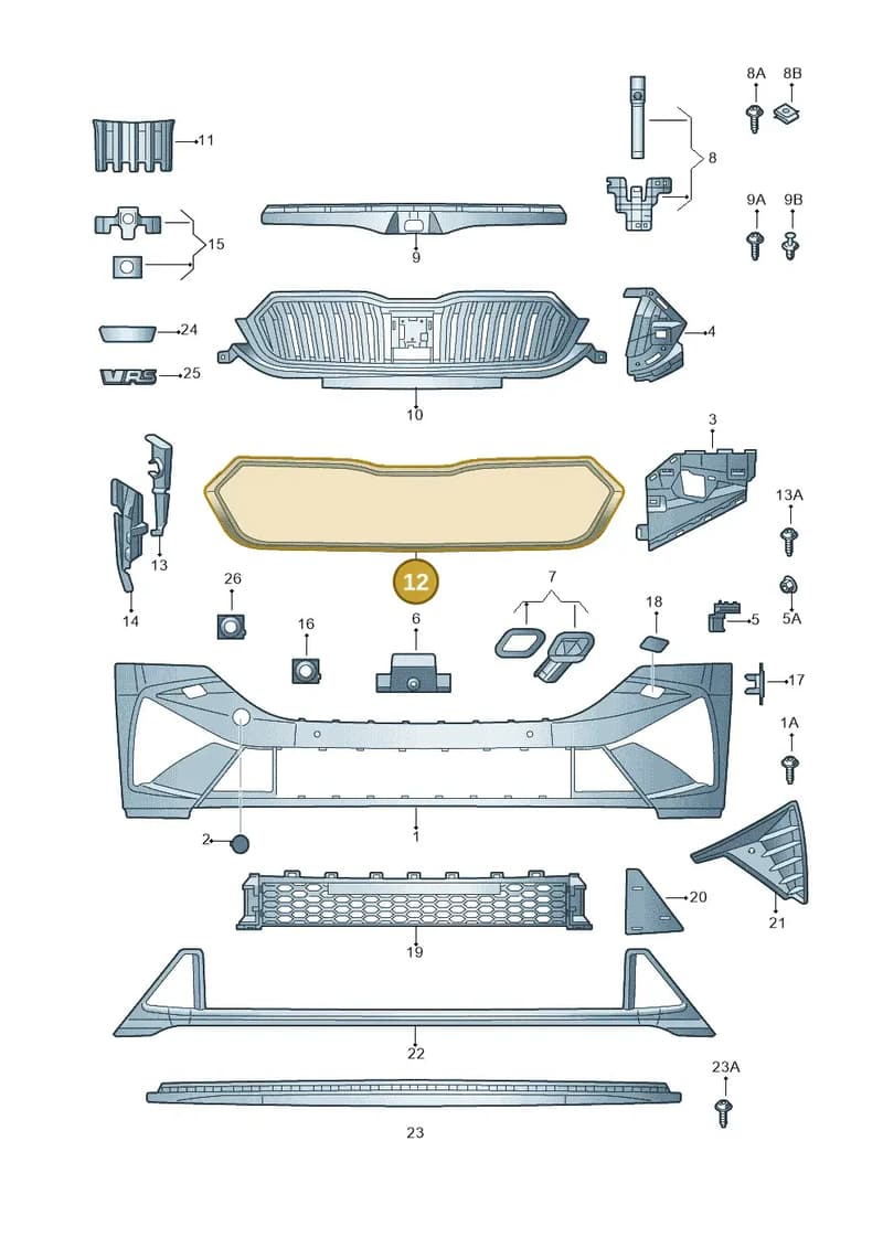 5E3853761CF9R — Skoda Octavia (2019-2022) diagram 585807040, position 12