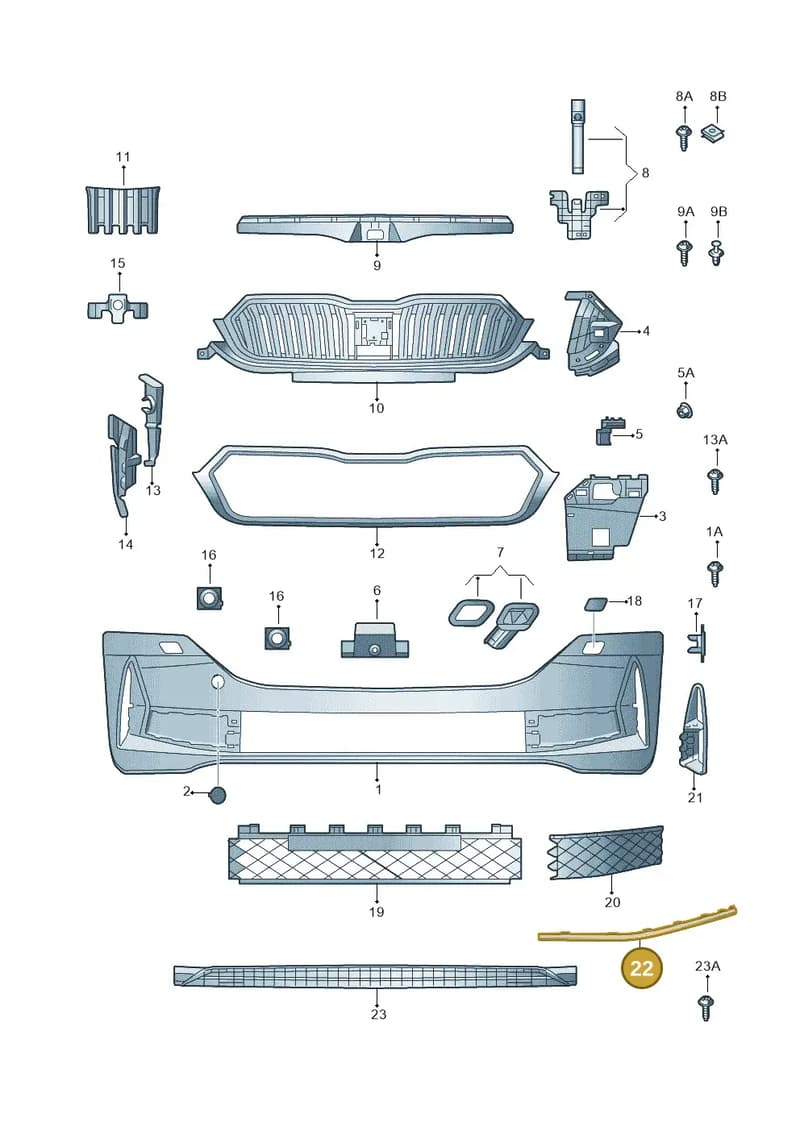 5E3853767B2ZZ — Skoda Octavia (2019-2022) diagram 585807030, position 22
