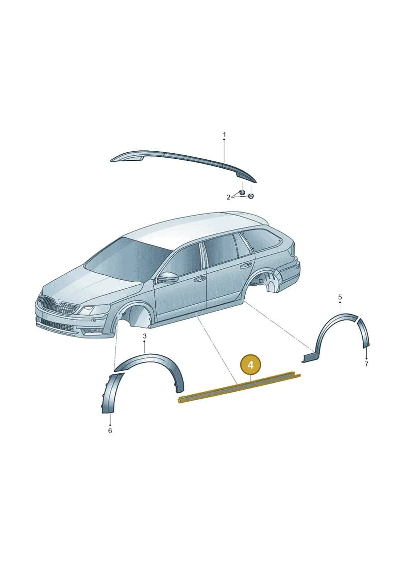 5E38539059B9 — Skoda Octavia (2019-2022) diagram 585853030, position 4