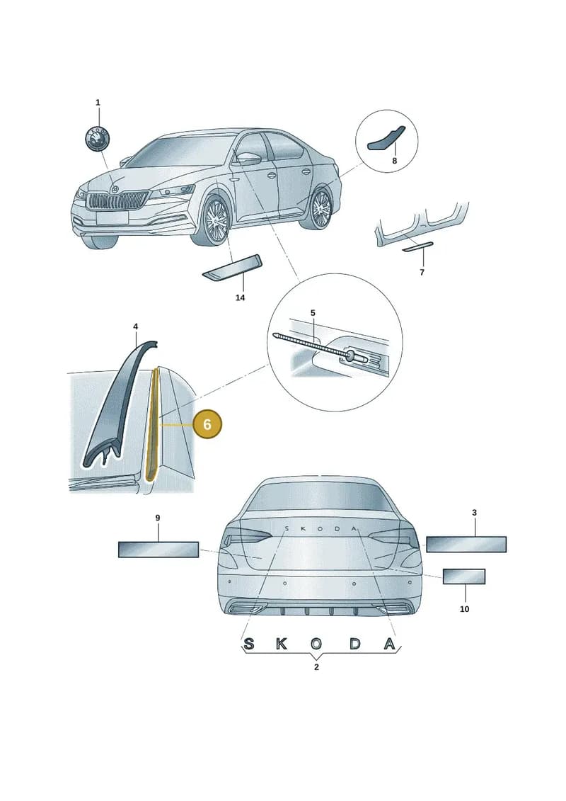 5E3854541 — Skoda Octavia (2021-) diagram 5dd853000, position 6