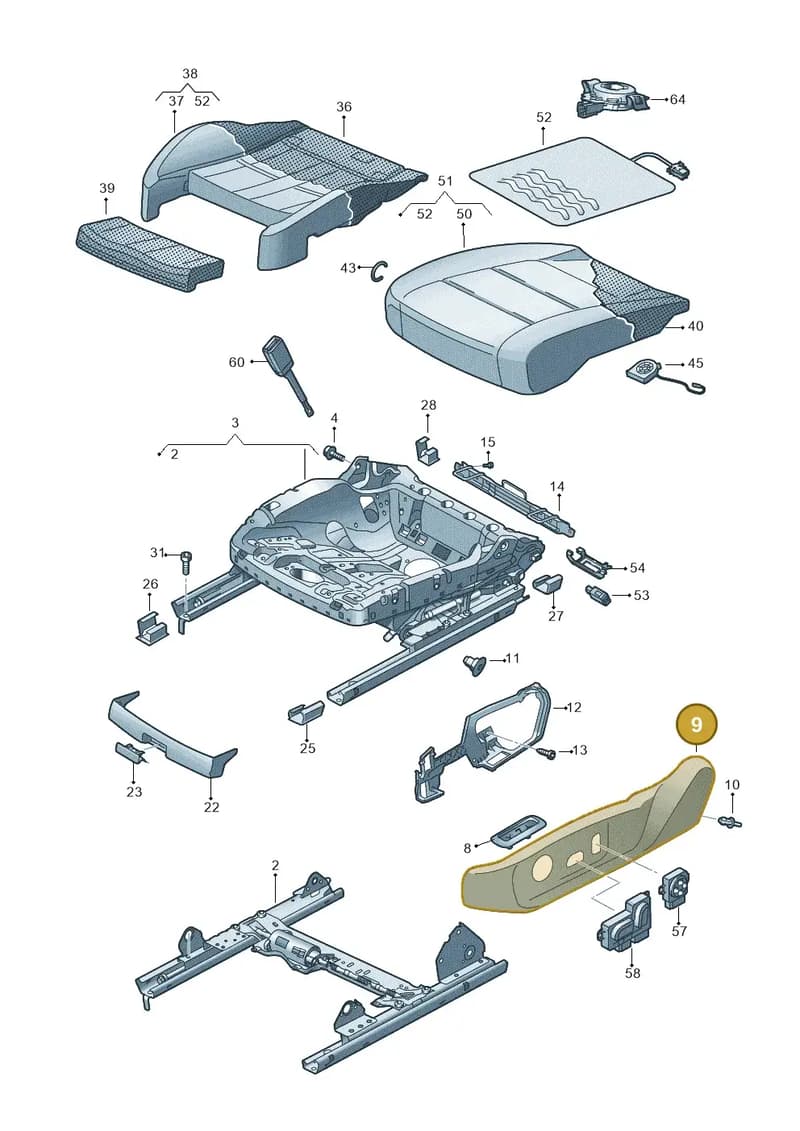 5E3881318A9B9 — Skoda Octavia (2019-2022) diagram 585881100, position 9