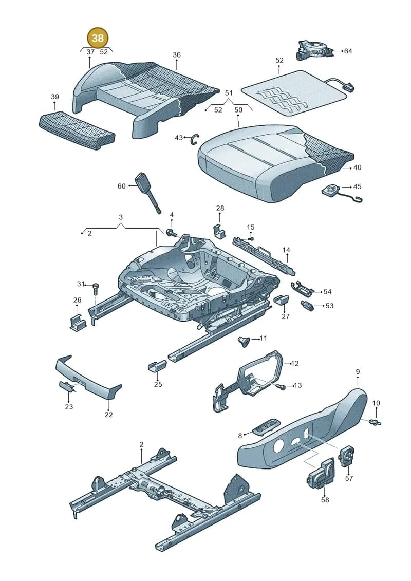 5E3881405EVLE — Skoda Octavia (2019-2022) diagram 585881100, position 38