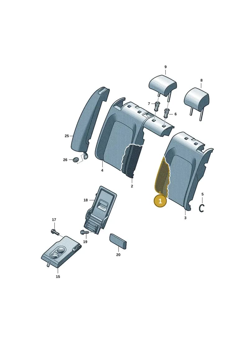 5E3885775G — Skoda Octavia (2019-2022) diagram 5h0885200, position 1