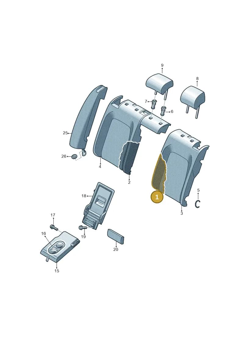 5E3885775J — Skoda Octavia (2019-2022) diagram 585885801, position 1