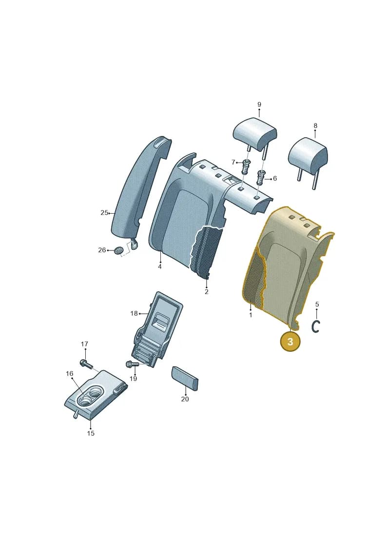 5E3885805ABVKY — Skoda Octavia (2019-2022) diagram 585885801, position 3